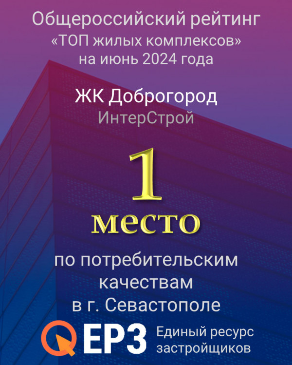 &laquo;Доброгород&raquo; &ndash; лидер ТОП ЖК по потребительским качествам в Севастополе 