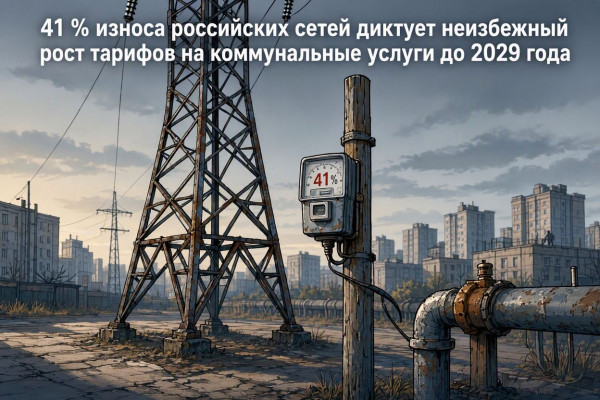 Фото: Шедеврум 41% износа российских сетей диктует неизбежный рост тарифов на коммунальные услуги до 2029 года
